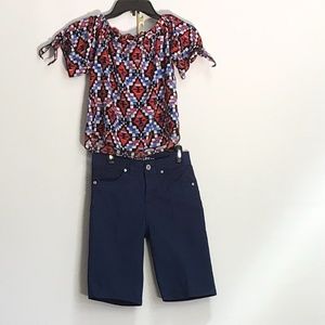 GIRLS LONG SHORTS AND BLOUSE BUNDLE SIZE 10-12